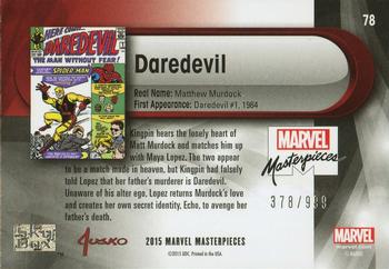 2016 Upper Deck Marvel Masterpieces #78 Daredevil Back