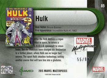 2016 Upper Deck Marvel Masterpieces #85 Hulk Back