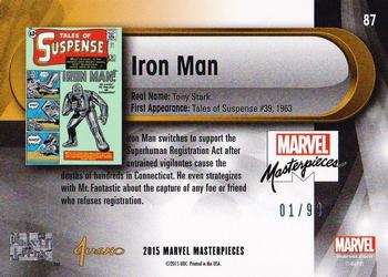 2016 Upper Deck Marvel Masterpieces #87 Iron Man Back
