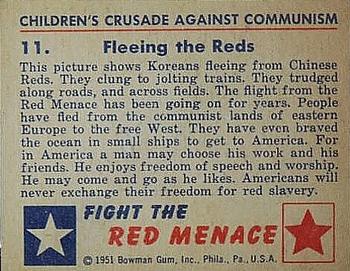 1951 Bowman (Fight the) Red Menace (R701-12) #11 Fleeing the Reds Back