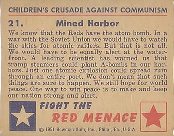 1951 Bowman (Fight the) Red Menace (R701-12) #21 Mined Harbor Back