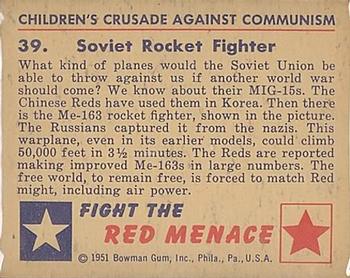 1951 Bowman (Fight the) Red Menace (R701-12) #39 Soviet Rocket Fighter Back