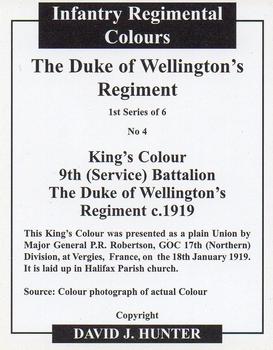 2006 Regimental Colours : The Duke of Wellington's Regiment (West Riding) 1st series #4 King's Colour 9th Battalion 1919 Back