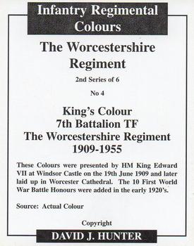 2007 Regimental Colours : The Worcestershire Regiment 2nd Series #4 King's Colour 7th Battalion TF 1909-1955 Back