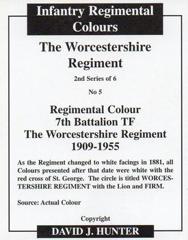 2007 Regimental Colours : The Worcestershire Regiment 2nd Series #5 Regimental Colour 7th Battalion TF 1909-1955 Back
