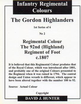 2004 Regimental Colours : The Gordon Highlanders 1st Series #2 Regimental Colour 92nd Highlanders c.1807 Back