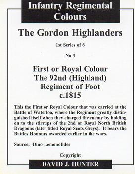 2004 Regimental Colours : The Gordon Highlanders 1st Series #3 First or Royal Colour 92nd Highlanders c.1815 Back
