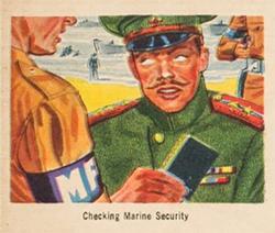 1949 Bowman America Salutes the FBI - Heroes of the Law (R701-6) #33 Checking Marine Security Front