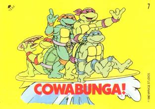 1990 Topps Ireland Ltd Teenage Mutant Hero Turtles - Stickers #7 Cowabunga! Front