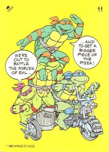1990 Topps Ireland Ltd Teenage Mutant Hero Turtles - Stickers #11 We're Out to Battle the Forces of Evil... Front