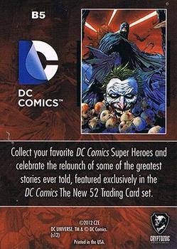 2012 Cryptozoic DC Comics: The New 52 - Binder Bonus Cards #B5 Batman / Joker Back