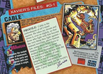 1993 SkyBox X-Men Series 2 - Gold Foil #G-1 Cable Back