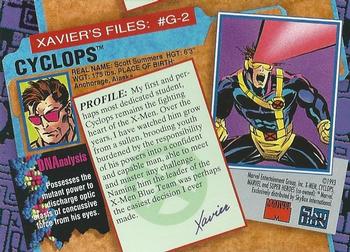 1993 SkyBox X-Men Series 2 - Gold Foil #G-2 Cyclops Back