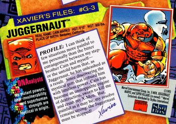 1993 SkyBox X-Men Series 2 - Gold Foil #G-3 Juggernaut Back