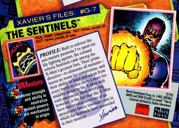 1993 SkyBox X-Men Series 2 - Gold Foil #G-7 The Sentinels Back