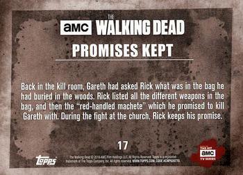 2016 Topps The Walking Dead Season 5 #17 Promises Kept Back