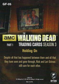 2014 Cryptozoic The Walking Dead Season 3 Part 1 - Grimes Family Shadowbox #GF-05 Holding On Back