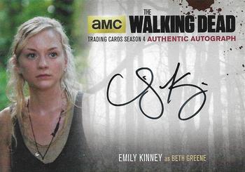 2016 Cryptozoic The Walking Dead Season 4: Part 1 - Autographs #EK2 Emily Kinney Front