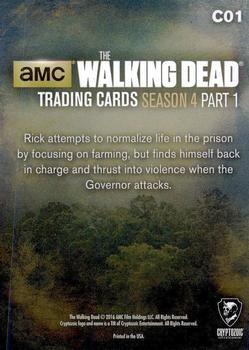 2016 Cryptozoic The Walking Dead Season 4: Part 1 - Character Bios #C01 Rick Grimes Back