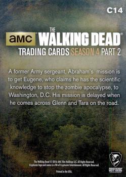 2016 Cryptozoic The Walking Dead Season 4: Part 2 - Characters #C14 Abraham Ford Back