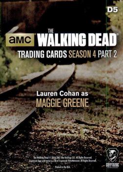 2016 Cryptozoic The Walking Dead Season 4: Part 2 - Posters #D5 Maggie Greene Back
