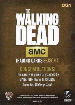 2016 Cryptozoic The Walking Dead Season 4: Part 2 - Autographs #DG1 Danai Gurira Back
