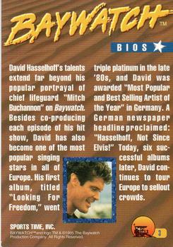 1995 Sports Time Baywatch #3 David Hasselhoff's Talents Extend Back