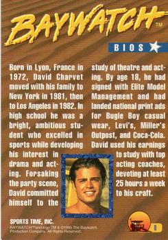 1995 Sports Time Baywatch #8 Born In Lyon, France In 1972 Back
