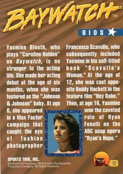 1995 Sports Time Baywatch #12 Yasmine Bleeth Back