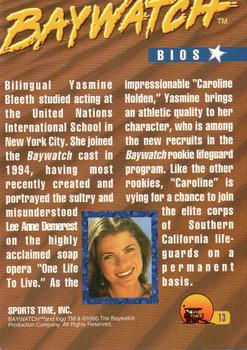 1995 Sports Time Baywatch #13 Bilingual Yasmine Bleeth Back