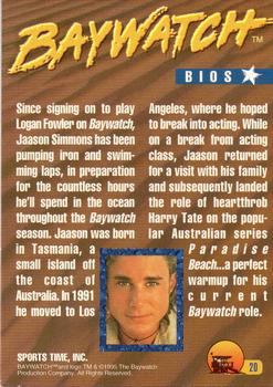 1995 Sports Time Baywatch #20 Since Signing on to Play Logan Fowler Back