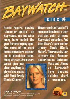 1995 Sports Time Baywatch #22 Nicole Eggert Back