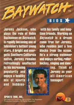 1995 Sports Time Baywatch #23 Jeremy Jackson Back