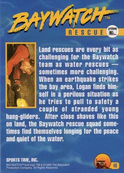 1995 Sports Time Baywatch #46 Land Rescues are Every Bit As Challenging Back