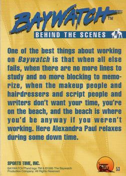 1995 Sports Time Baywatch #53 One of the Best Things About Working on Baywatch Back