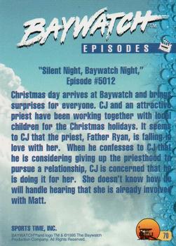 1995 Sports Time Baywatch #70 Silent Night, Baywatch Night Back