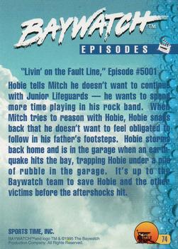 1995 Sports Time Baywatch #74 Livin' on the Fault Line Back