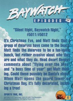 1995 Sports Time Baywatch #92 Silent Night, Baywatch Night Back
