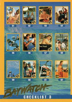 1995 Sports Time Baywatch #99 Checklist 3 Front