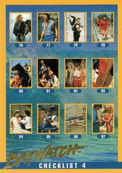 1995 Sports Time Baywatch #100 Checklist 4 Front