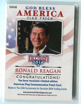 2016 Decision 2016 - God Bless America Flags Green / Emerald #GBA36 Ronald Reagan Back