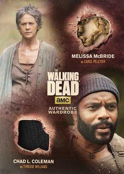2016 Cryptozoic The Walking Dead Season 4: Part 1 - Dual Memorabilia #DM5 Tyreese Williams / Carol Peletier Front