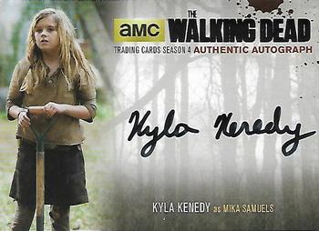 2016 Cryptozoic The Walking Dead Season 4: Part 1 - Autographs Silver Foil #KK2 Kyla Kenedy Front