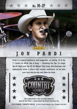 2014 Panini Country Music - Musician Materials #M-JP Jon Pardi Back