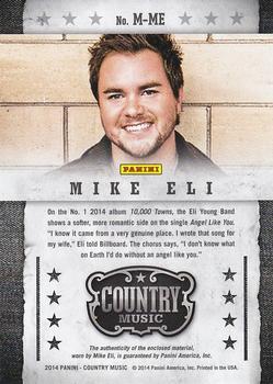 2014 Panini Country Music - Musician Materials Silver #M-ME Mike Eli Back