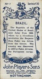 1905 Player's Countries Arms & Flags #7 Brazil Back