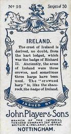1905 Player's Countries Arms & Flags #25 Ireland Back