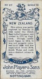 1905 Player's Countries Arms & Flags #27 New Zealand Back