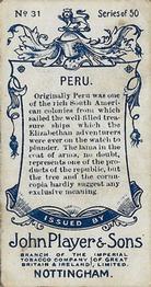 1905 Player's Countries Arms & Flags #31 Peru Back