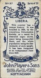 1905 Player's Countries Arms & Flags #37 Liberia Back